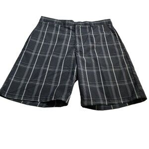 PGA Tour Plaid Golf Shorts Men's Size 36 Gray Chino Outdoor Preppy Grey
